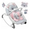 Vibrační lehátko – houpátko  – židlička pro děti od narození do 9 kg - liška - růžový