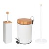 Sada odpadkový koš s stojan na toaletní papír a WC štětka BIN bílý