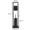 Stojan na toaletní papír s WC štětka NARDO černý