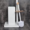 Sada stojan na toaletní papír s WC štětka SAKI bílý