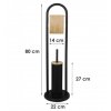 Sada stojan na toaletní papír s WC štětka BAKARI černý