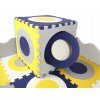 Pěnové puzzle MAXI 16 ks 151x151x1 cm modro-žluto-bílé
