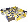 Pěnové puzzle MAXI 16 ks 151x151x1 cm modro-žluto-bílé