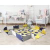 Pěnové puzzle MAXI 16 ks 151x151x1 cm modro-žluto-bílé