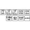 Sada nástrčných klíčů a ráčny 1/2'', 1/4", 77 ks