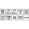 Sada nástrčných klíčů a ráčny 1/4", 1/2", 82 ks