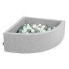 Dětský suchý bazének "90x30" šedý s míčky míčky šedo-bílo-mátové 300 ks