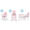 Jídelní dětská židle se stolem 5v1 - růžová