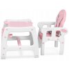 Jídelní dětská židle se stolem 5v1 - růžová
