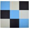 Pěnový koberec MAXI 9 ks 180x180x1 cm bílo-černo-modrý