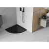 Sprchová vanička půlkulatá MEXEN FLAT černá + sifon černý