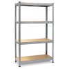 Kovový regál bílý 150 x 75 x 30 cm