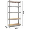 Kovový regál bílý 205 x 120 x 45 cm