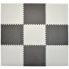 Pěnový koberec MAXI 9 ks 180x180x1 cm tmavě šedo-bílý