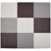 Pěnový koberec MAXI 9 ks 180x180x1 cm hnědo-světle šedo-bílý
