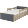 Dětská čalouněná postel světlý dub 160x80cm - šedá