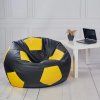 Sedací vak ve tvaru míče 80 cm černý / žlutý