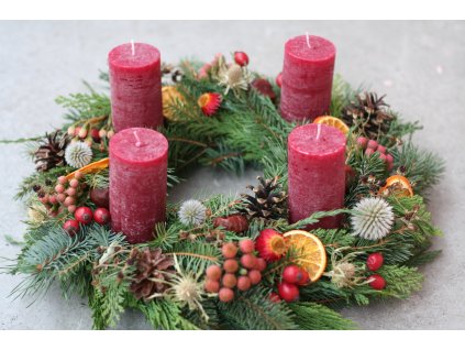 Adventní věnec (červený)