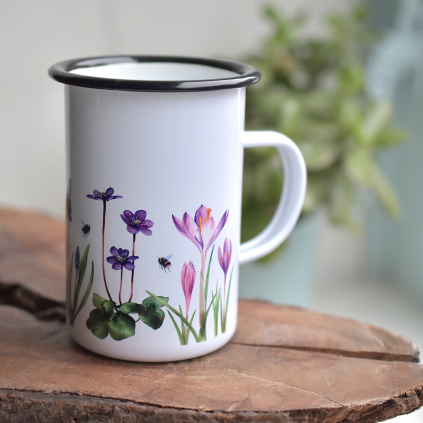 Vysoký plecháček 450 ml - Jaro fialové