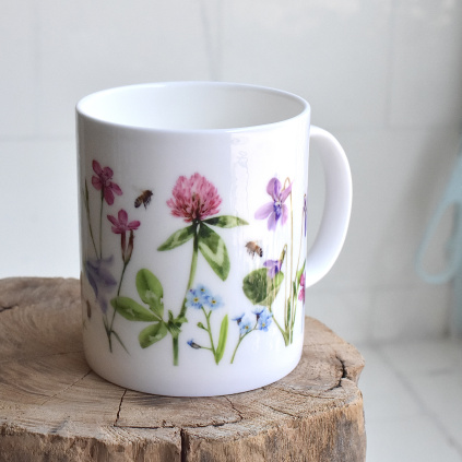 Porcelánový hrnek 400 ml - Luční květy