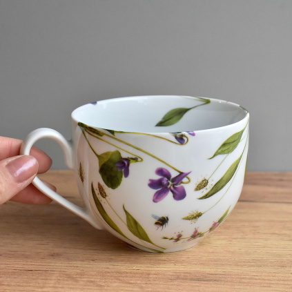 Porcelánový šálek 430 ml - Fialka