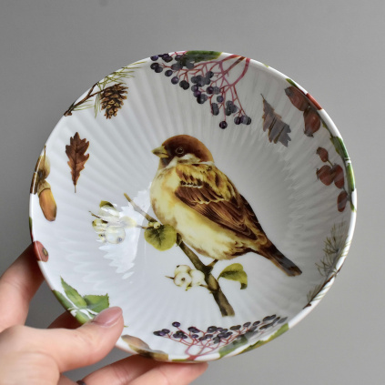 Porcelánová miska 650 ml - Vrabec