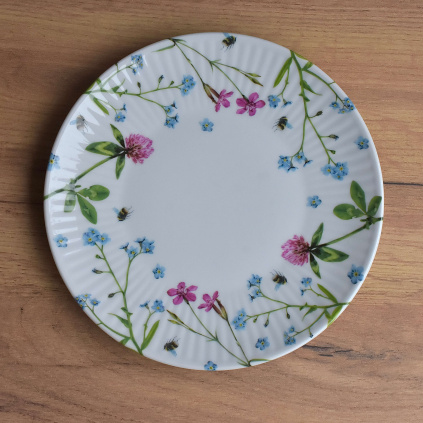 Porcelánový talíř 21 cm - Luční květy