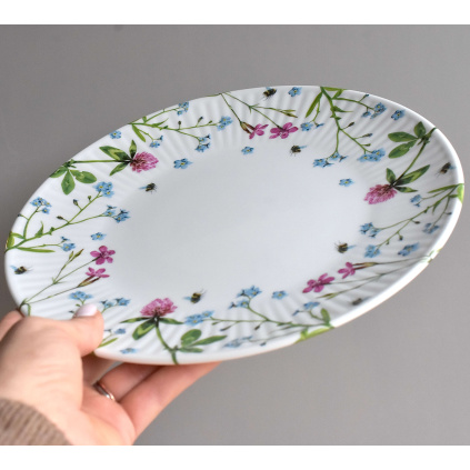 Porcelánový talíř 26 cm - Luční květy