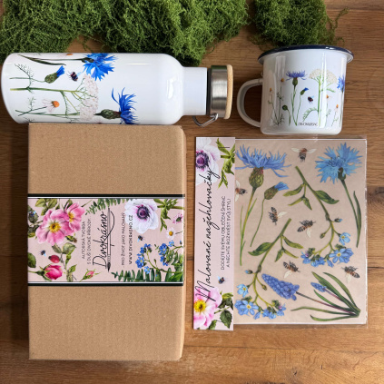 Sada termolahve, plecháčku a nažehlovaček - Chrpa