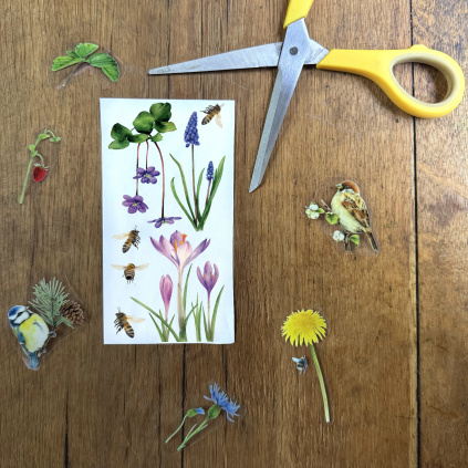 Vzorek magické samolepky - Jaro fialové