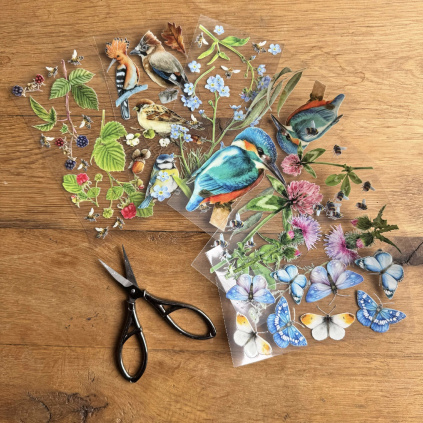 Sada magických samolepek - Ledňáček a květiny