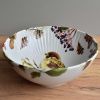 Porcelánová žebrovaná miska 650 ml - Vrabec