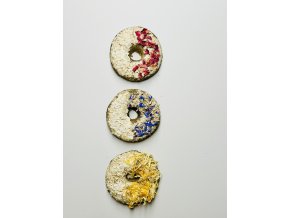 Hay donut with rose / cornflower / marigold