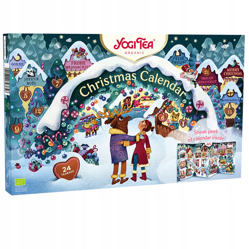 Čajový adventný kalendár Yogi Tea – otvorený adventný domček