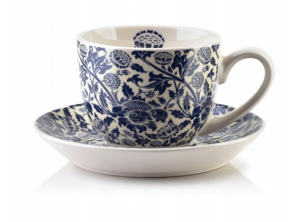 Šálka porcelánová biela s modrými kvetmi Affek Design 250ml