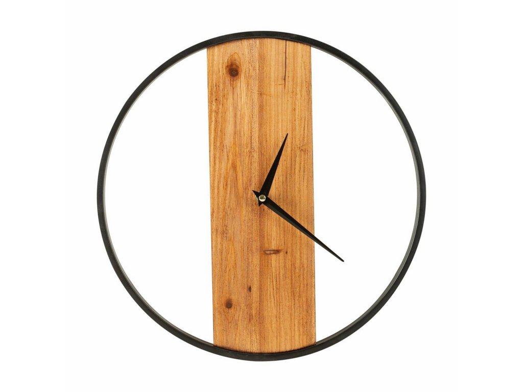 Nástenné hodiny z dreva hnedé 35cm - Dizajnland.sk