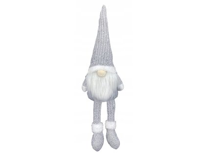Vianočný trpaslík šedej a bielej farby 16cm