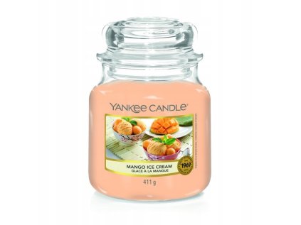Vonná sviečka Yankee Candle v sklenenej dóze Mango Ice Cream 411g