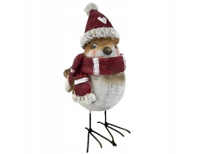 Figúrka Vtáčik s čiapkou červenej farby 15cm 1