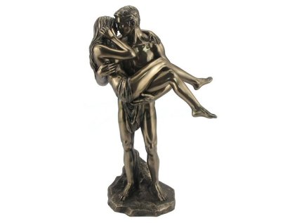 Socha žena na rukách muža bronzovej farby 29cm