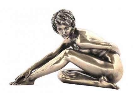 Socha Sediaca žena bronzovej farby 10cm