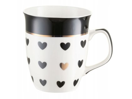 Hrnček porcelánový biely so srdiečkami Sweet 450ml