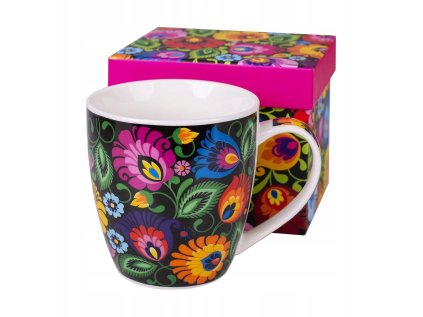 Hrnček porcelánový kvetinový Folkstar 390ml