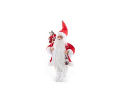 Santa Claus s červeno-bielym kabátom 45cm
