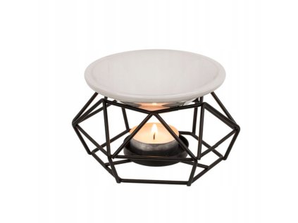 Aroma lampa s čiernym podstavcom a bielou miskou 8cm