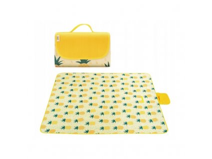 Pikniková deka, žltá s ananásmi, 200x145 1