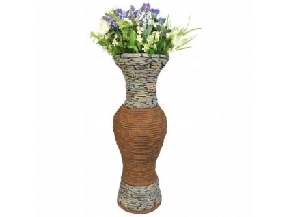 Záhradná váza na kvety maľovanej zlatej farby 1