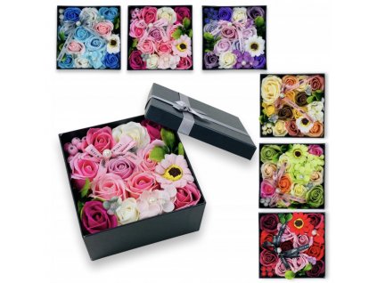 FlowerBox s mydlovými kvetmi s farbou na výber 15x15 1