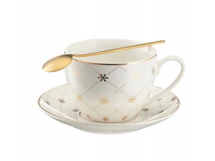 Šálka z porcelánu Fabiola od Villa Italia bielo zlatá 220ml A