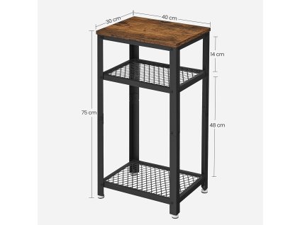 Rustikálny nočný stolík v hnedej farbe 40x30x75 A